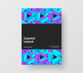 Simple geometric shapes company brochure concept. Modern banner A4 design vector template.