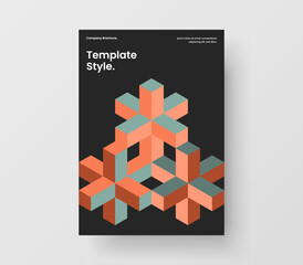 Amazing brochure design vector illustration. Fresh geometric tiles catalog cover concept.