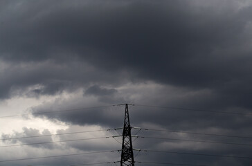 electricity transmission pylon silhouett industrial power