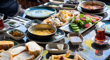 wide variety of turkish breakfast table