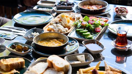 wide variety of turkish breakfast table