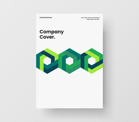 Unique mosaic pattern leaflet layout. Minimalistic presentation vector design template.