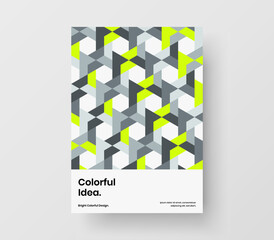 Original corporate brochure A4 vector design layout. Premium geometric pattern magazine cover template.
