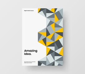 Isolated geometric pattern annual report illustration. Unique pamphlet A4 design vector concept.