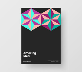 Modern geometric pattern placard template. Amazing pamphlet design vector concept.