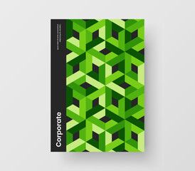 Bright geometric pattern magazine cover concept. Original front page A4 design vector illustration.