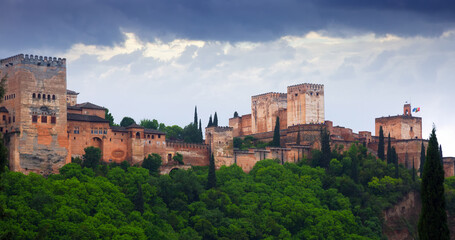 Fototapeta na wymiar view of Alcazaba at Alhambra. Granada, Spain