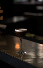 Espresso Martini on bar 