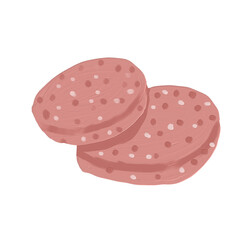 illustration of minced steak oil painting 