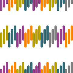 Seamless abstract geometric pattern. Simple background on khaki, white, orange, purple, blue colors. Illustration. Lines. Designed for textile fabrics, wrapping paper, background, wallpaper, cover.