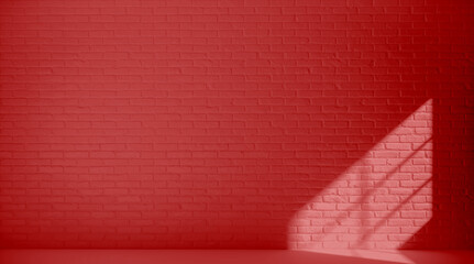 emty room with red brick wall - 3D Illustration