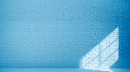 emty room with blue brick wall - 3D Illustration