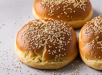 delicious fresh burger with sesame seeds and cheese on black background