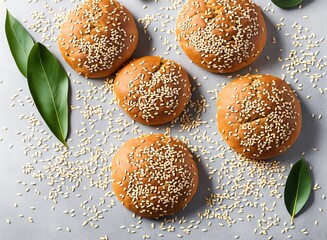 delicious fresh burger with sesame seeds and cheese on black background