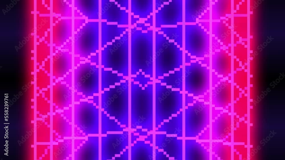 Poster animated retro background. motion design. synthwave. pixel art 8bit vector video game