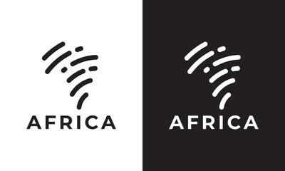 map of africa tech digital logo design vector illustration.