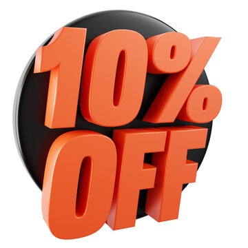 Sale tag 10 percent off isolated 3d illustration