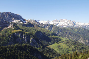 Fototapeta na wymiar View from Jenner mountain, near Koenigsee, Germany 