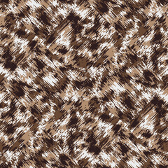 Brown Paint Brushstrokes Textured Tile Checked Pattern