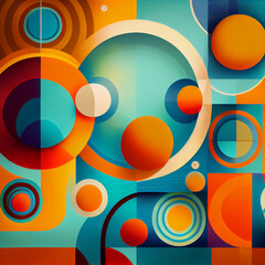 Background with circles and squares