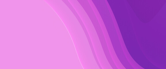 Obraz premium Violet design for website, poster, brand identity, brochure, presentation template. Purple line curve design on abstract pink background. Festive horizontal template or banner. 3D illustration