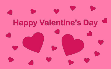 card for valentine's day with pink background with hearts