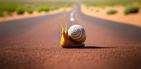 snail crossing the road © adimas