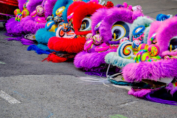 Chinese dragon dancing masks for celebration