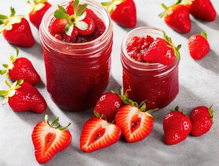 strawberry jam in jar