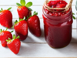 strawberry jam in jar