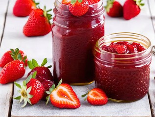 strawberry jam in jar