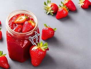 strawberry jam in jar
