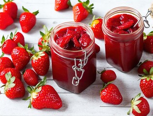 strawberry jam in jar