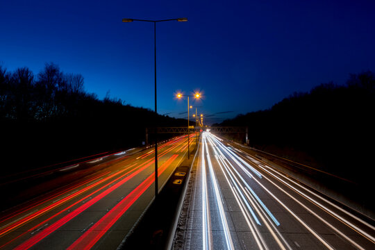 UK, England, Motorway M25 dusk