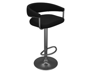 3d rendering realistic leather high bar stool