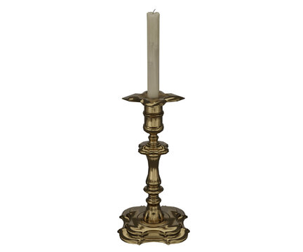 3d rendering tall antique table chandelier with candle