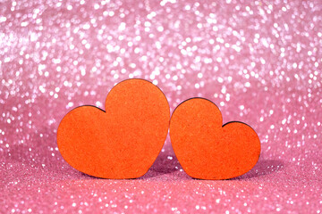 red heart with glitter blur background
