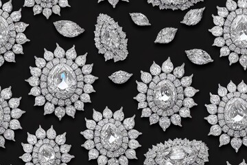 Diamond April Birthstone Gem Gemstone Jewel Crystal Seamless Texture Pattern Tiled Repeatable Tessellation Background Image