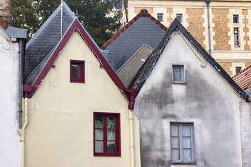 Fototapeta na wymiar gables of old houses in Amiens, Hauts-de-France, France