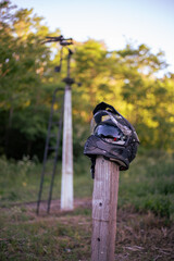 Helmet and train signal