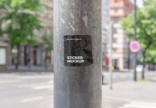 Sticker Mockup Paper Template Texture Street Urban