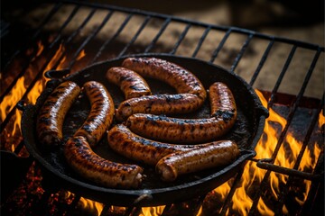 Délicieuses merguez grillées au barbecue