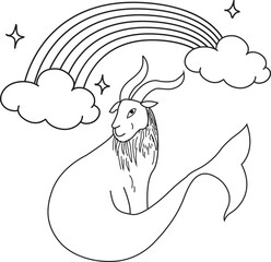 Cute mythic capricorn abstract