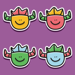 Monster character cartoon design illustration