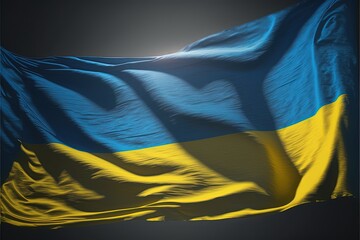 Fototapeta na wymiar Ukraine Flag Rumpled Close Up, generative ai illustration.