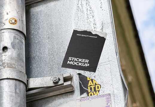 Sticker Mockup Paper Template Texture Street Urban