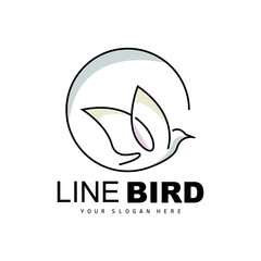 Bird Logo, Vector Hummingbird, Simple Simple line Style Design, Bird Wings Icon Product Brand