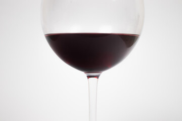 red wine in glass with white background