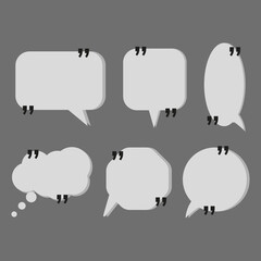 Messages quotes. Chat message icon. Dialog frame. Comment square balloon. Vector illustration.