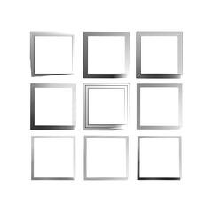 brush squares. Ink paint brush stain square. Grunge texture. illustration. stock image.